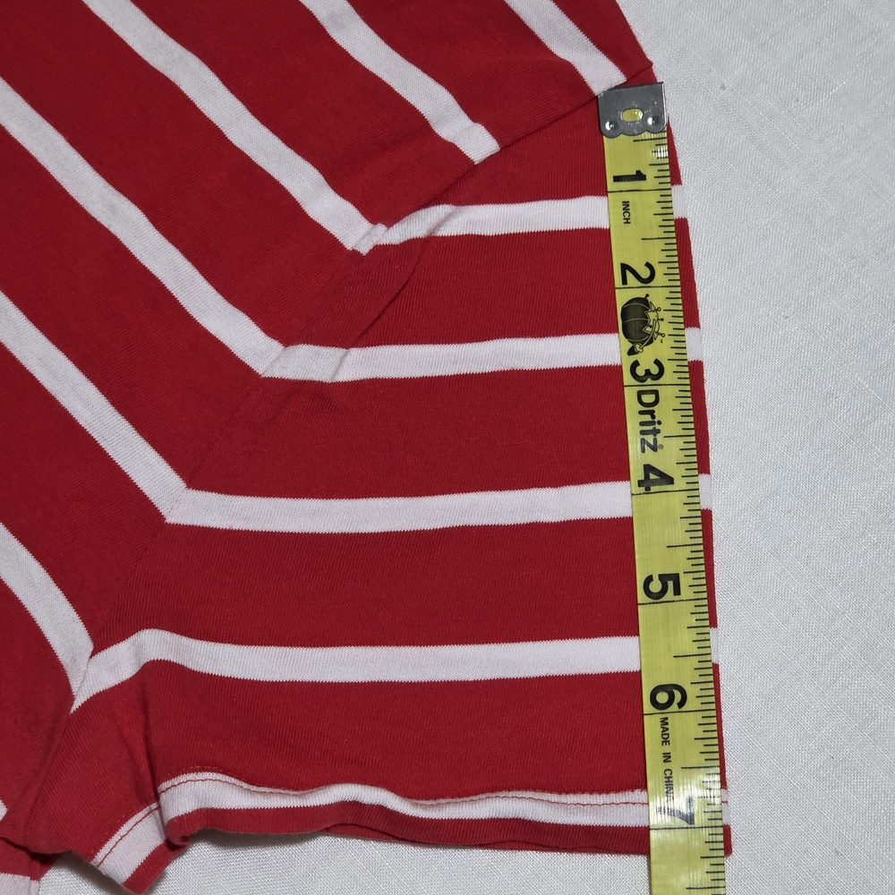 Talbots Scallop Red and White Striped Tee - Picture 15 of 15